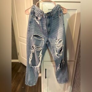 American Eagle Outfitters high rise distress jeans